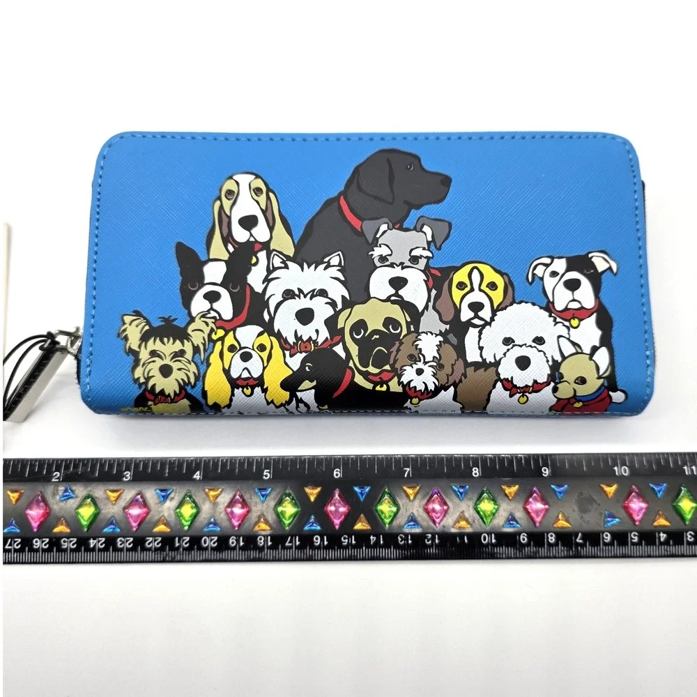 Marc Tatro Dog Print Cosmetic Bag and‎ Wallet Set Cute Puppy Travel Case NWT